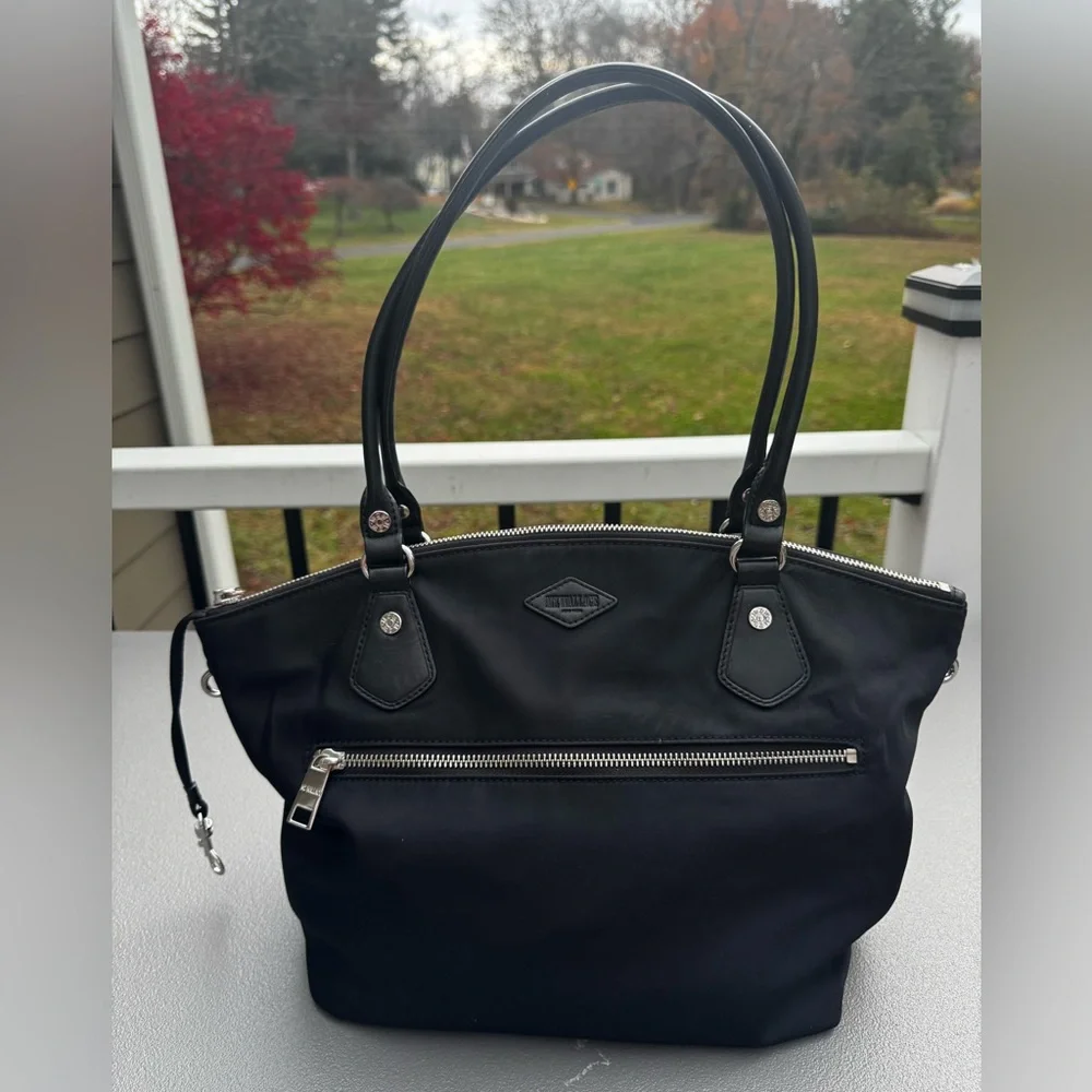 MZ Wallace Black Bedford Chelsea Tote with Silver Accents